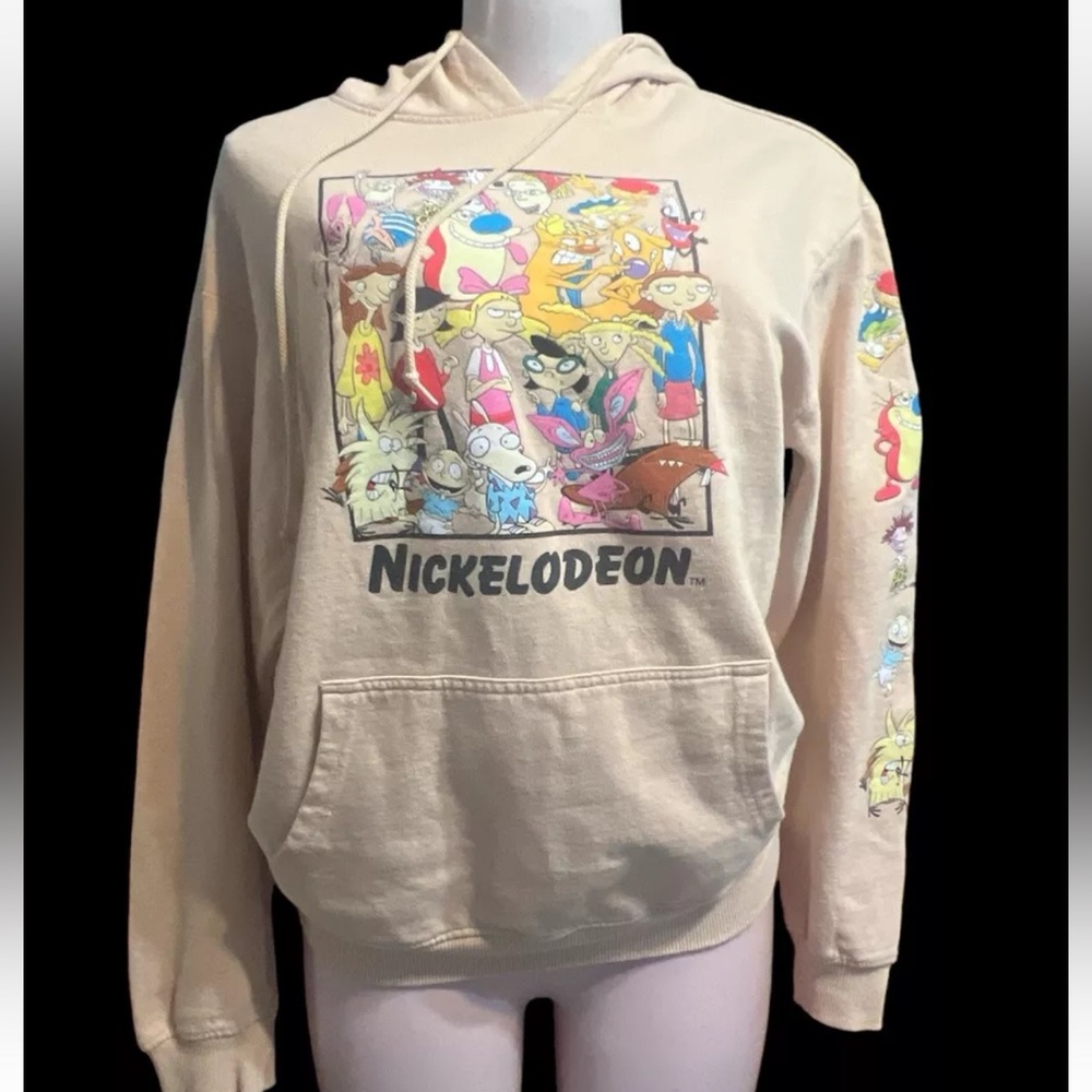 Nickelodeon Pullover Hoodie SIZE S UNISEX-Light Brown/Tan Characters Rugrats-D2